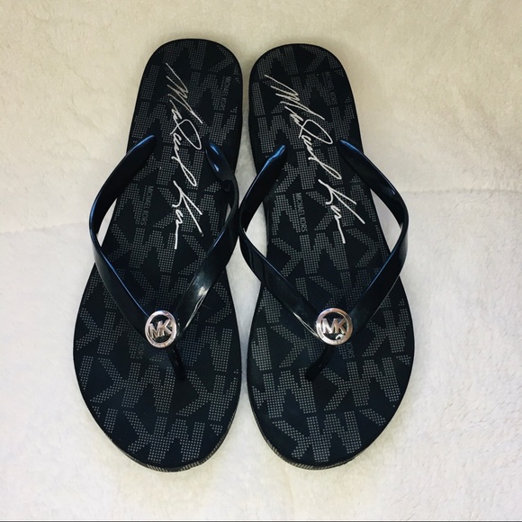 Michael Kors Shoes - Michael Kors Black Signature Flip flops Size 10